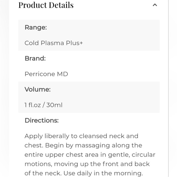 🆕 Perricone MD Cold Plasma+ Neck & Chest Broad Spectrum SPF 25 • Large 30ml - Picture 12 of 15